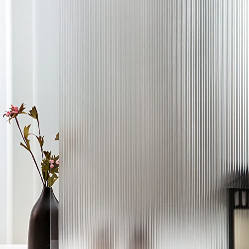 Window Film Privacy Self Adhesive Opaque Glass Film No Glue Window Film Vinyl Film For Smooth Glass Surface Decorative for Office bathroom or Kitchen (44.5 * 400cm)