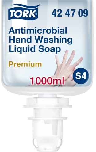 Tork antimikrobielle Flüssigseife zur Händedekontamination S4, dermatologisch getestet, 1 × 1.000 ml, 424709