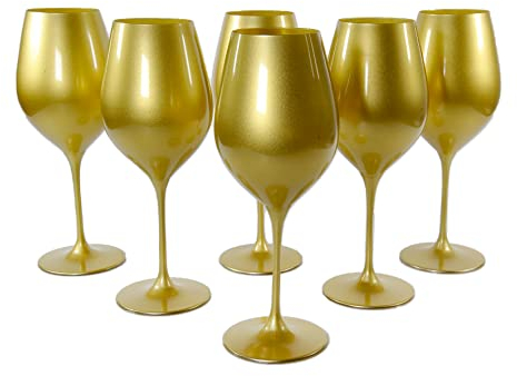 Fade S.p.A Bicchiere Vetro Kristoff Oro Calice ml.660 Set pz.6