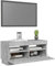 Gecheer TV Schrank Lowboard mit LED-Leuchten, TV Board Fernsehtisch TV Vitrine TV-Bänke & Lowboards Schrank für Wohnzimmer, Betongrau 80x35x40 cm