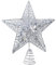 KEYIDO Silver Star Christmas Tree Topper, Large Metal Silver Glitter Christmas Star Tree Topper, 3D Xmas Tree Star Topper, 9.5 Inch