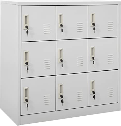 vidaXL Schließfachschrank Hellgrau 90x45x92,5 cm Stahl