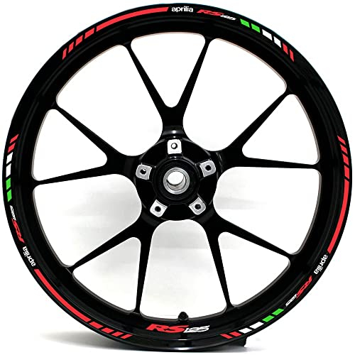Aufkleber-Set, kompatibel mit Motorradfelgen, Aprilia RS 125, Modell 2