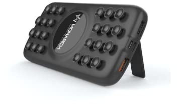 Versatile W10 Pro PowerBank: Wireless & Traditional Charging, 10,000 mAh Capacity, Strong & Sweat-resistant Design, Multi-device Compatibility, 3x USB Outputs, Suction Secure, Fast Charging.