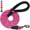 VIVAGLORY Hundeleine Roperex Leine Hund, Hundeleine Führleine mit Gepolstertem Griff & Schlaufe für Hausleine Joggingleine, Extra Stark & Starke für Hunde, 180 x 1.2cm, Rosa