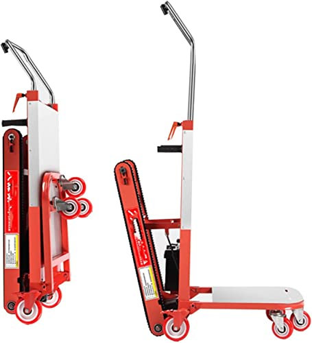 Elektrische Treppensteiger-Handwagen, bürstenloser Raupen-Treppensteiger aus reinem Kupfer, 250-W-Hochleistungs-Plattformwagen-Flachkarren-Handwagen mit 3,2 cm verbreitertem Schienendesign
