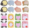 Mini Tier Klebrig Notizen Set,16 PCS Notizblock Farbig Klebezettel Neuheit Cartoon Tiere Haftnotizen Abnehmbare Notizblock Farbig Klebezettel für Schule Zuhause Büro Memo Schüler Kinder Geschenke