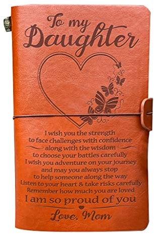 Maxtonser Vintage-Leder-Skizzenbuch, handgefertigtes Tagebuch, Notizbuch, Tagebuch, Handkonto an meine Tochter, Zeitplan, Notizblock, Fm332