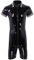 AIEOE Herren Jumpsuit Lackleder PVC Overall mit Langem Reißverschluss Sexy Einteilige Anzüge Slim Fit Schwarz 02 Herstellergröße 5XL/ EU Größe XL
