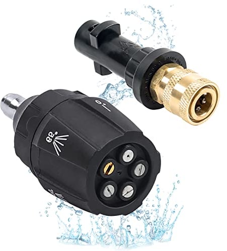 MaxEarn 1/4'' Quick Connect Fitting with 5-in-1 Power Washer Spray Nozzle Tips Multiple Angles, Pressure Washer Gun Adapter for Karcher K2 K3 K4 K5 K6 K7