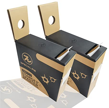 SPECIAL PIE Schusspflaster, 1.000 Stück Ø20mm, Zielscheibe, Schießsport, Schützensport, runde Aufkleber, Punktaufkleber, Markierungspunkt, in Spenderbox (Sandfarbe, 2Stück)