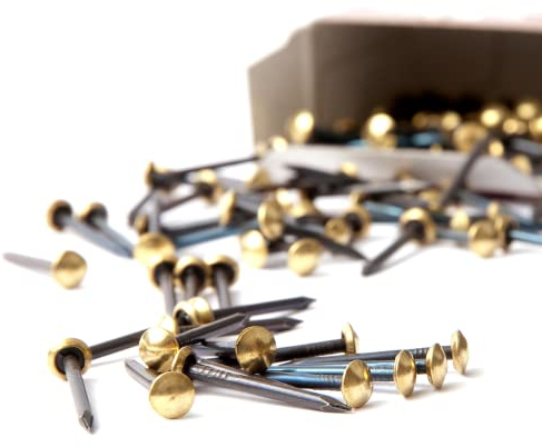 Victor Nagel Set 25 Stk. in 2.0 x 30mm, zum Aufhängen von Bilderrahmen und Bildern, gehärtet, gebläut, geschliffene Spitze, überkappter vermessingter Kopf
