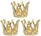 Mini Crown Cake Topper, 3 Pcs Small Crystal Tiara Happy Birthday Cupcake Topper Princess Crown Cake Decorations Hair Accessories for Birthday, Wedding, Baby Shower (Gold)