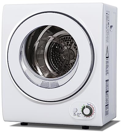 Euhomy - Secadora de ropa portátil de 110 V, 850 W, secadora compacta de 1.5 pies cúbicos, de acero inoxidable, con tina de acero inoxidable, para apartamentos, caravanas, dormitorios, color blanco,