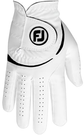 FootJoy WeatherSof Herren-Golfhandschuh, Weiß, Größe L, rechts getragen