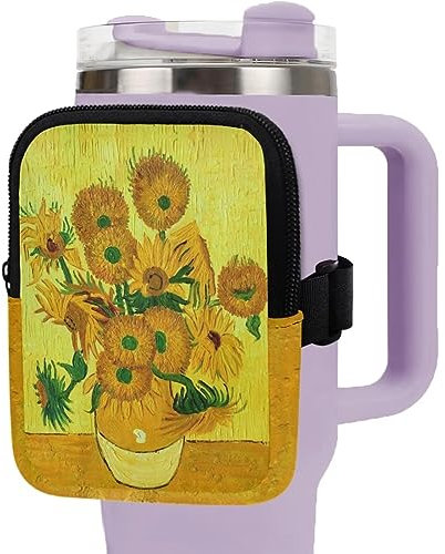 BYCHECAR Gym Cup Pouch Water Bottle Pouch 20oz/30oz/40oz, Van Gogh Sonnenblume, Einheitsgröße