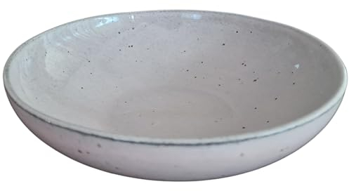 PintoCer - 2 assiettes creuses en grès, 22 cm, bol à soupe, pâte, salade ou céréales, couleur : rose