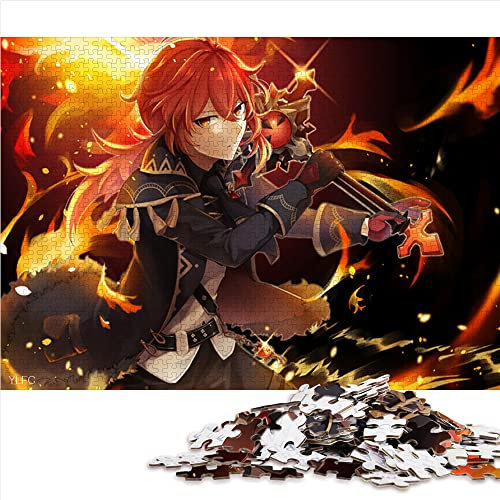 für Erwachsene Puzzles Genshin Impact 1000 Teile Puzzle Geeignet für Erwachsene und Jugendliche 12+ Papppuzzles Anspruchsvolle Puzzles für Erwachsene Größe: 26 x 38 cm