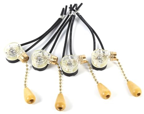 ANKROYU 4 Stück Zugschalter Ersatz, Universeller Mini-Zugkettenschalter für Heimgebrauch, Schaltanlage Ersatz für Deckenventilatoren, Wandleuchten, Schnurschalter für Beleuchtung Lampen 250 V 125 V