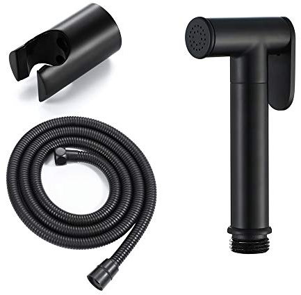 Hand-Bidet-Wasserhahn, Douche-Kit, Dusch-Bidet-Sprühset, Toiletten-Shattaf-Sprühgerät mit Brauseschlauch und Duschwanne, Messing, Gold (Color : Noir)