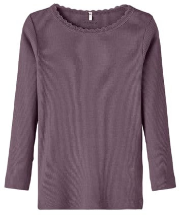 NAME IT Mädchen Nmfkab Ls Top Noos T Shirt 13198042,Arctic Dusk/Detail:Melange,86