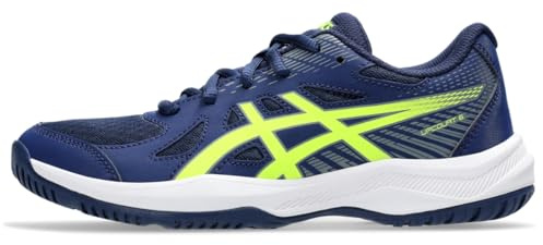 ASICS Jungen Upcourt 6 Gs Sneaker, Blue Expanse Safety Yellow, 36 EU