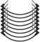 Tavsou Pack of 8 Guitar Patch Cable for Effect Pedal Board 1/4 Right Angle TS Mono Cords (12 Inch-8 Pack)