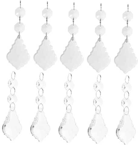 HEMOTON 10st Kristall- Pendelleuchte Kristalldekor Kronleuchter Lampe Kandelaber Ersatzteil Deckenleuchte Hängende Dekoration Kristall Hängende Ornamente Kristall Hängende