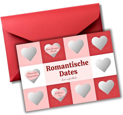 EQUIK PRODUCTS Date Ideen für Paare zum Freirubbeln | Rubbelkarten Spiel | Romantische Geschenk zum Valentinstag, Hochzeitstag | Überraschung Gutschein (Romantische Dates)