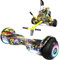 GeekMe Hoverboards Go Kart Attachment, Hoverboards mit Hoverkart 6,5 Zoll mit LED-Licht, Smart Bluetooth, Selbstausgleichssystem, Geschenk für Kinder, Jugendliche und Erwachsene
