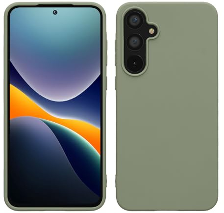 kwmobile Case for Samsung Galaxy A55 5G Case - Soft Cover - Shockproof TPU Material - Wireless Charging - Gray Green