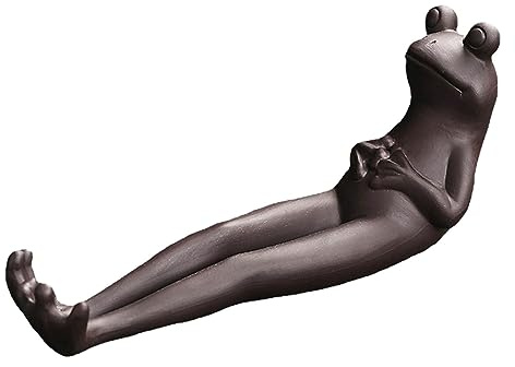 Räucherstäbchen Halter Frosch Räucherstäbchenhalter - Raucherstabchenhalter Keramik, Räucherstäbchen Halterung Süß, Frog Incense Holder mit 45 Räucherstäbchen zur Entspannung/Büro/Zuhause (Black)