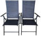 Samuel ALEXANDER Multi Position High Backed Folding Garden Chairs,Adjustable Reclining Garden/Outdoor Chairs,Black (Pack of 2)