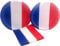 Lot de 50 assiettes à dessert, tasses et serviettes en papier Motif drapeau français Bleu/blanc/rouge