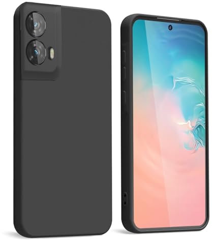 WBWONE Case for Motorola Edge 50 Fusion 5G, Slim Non-Slip Flexible Soft TPU Protective Shock Absorption Cover Soft Lining Phone Shell Bumper - Black