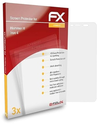 atFoliX Screen Protector compatible with Hammer H Iron 4 Screen Protection Film, anti-reflective and shock-absorbing FX Protector Film (3X)