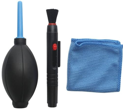 Heysliy 3-in-1 Camera Cleaning Kit with Lens Brush Pen, Rocket Air Blower, Cleaning Cloth, Lens Cleaner Kit for Canon Nikon Pentax Sony DSLR Cameras Cleaning Tool Accessories