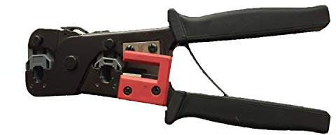 Modular Tool - RJ45 / RJ11 / RJ12 Crimper - Cutter/Stripper Cat5, Cat6 Telefonkabel Terminiert Kabel mit Modular