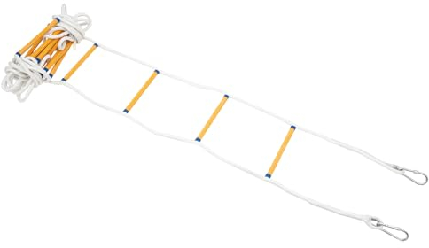 CLEADONG Strickleiter Feuerfeste Rettungsleiter, 12M Feuerfeste Rettungsleiter - Feuerleiter, Feuerfest Sicherheitsleiter, Balkon Rettungsleiter für 2-3 Stöckiges Hauptfenster Geländer Baumhaus