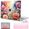 Tuiklol Case for 15 Inch Microsoft Surface Laptop 5/4/3 2022-2020, Model 1979/1953/1872/1873 Hard Shell Cover, Keyboard Cover+Screen Protector+Dust Plugs,Ilustration Flowers