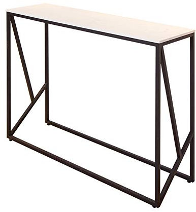 CAFIEDR Table Basse Table Console en marbre, Table de canapé en métal, Table étroite, Table Murale, Armoire Console