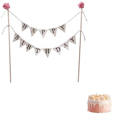 Happy Birthday Cake Topper,Happy Birthday Tortendeko Geburtstag,Cake Topper Geburtstag,Kuchen Deko Geburtstagsdeko Wimpelkette,Mädchen Torten Dekoration,Junge Girlande Kuchendeko,Geburtstagskuchen