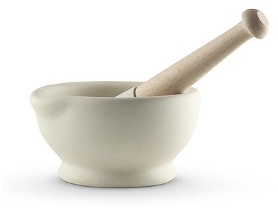 MB947004 Milton Brook Pestle and Mortar, Vitrified Porcelain, Size 2, 13.35cm Diameter, White