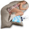 Traumreiter Visco XXL Seitenschläferkissen mit Bezug Baumwolle Leinen farbig - Hybrid Kissen + 1cm Memory Foam – Schwangerschaftskissen U förmig Gel Body Pillow Komfortkissen Ergonomie Zertifiziert