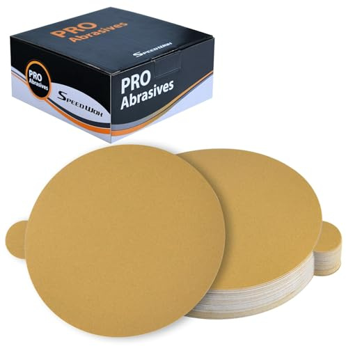SPEEDWOX 50 dischi abrasivi PSA dorati da 15,2 cm, grana 320, autoadesivi, con retro adesivo, per levigatrice DA Gold PSA, dischi abrasivi per levigatura auto, pittura automobilistica