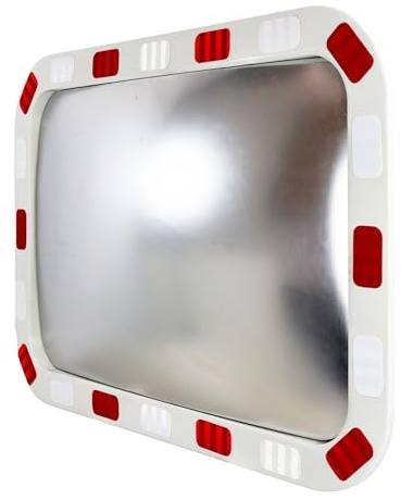 Vigil 600mm Reflective Traffic Mirror - Blind Spot Mirrors for Cars | Reflective Border, Rectangle Traffic Mirror for Road Safety, Convex Mirror for Indoor & Outdoor Use