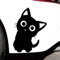 Adesivo per auto con gatti neri, con testa di gatto, impermeabile, resistente ai raggi UV e non scolorisce, adatto per auto, moto, computer portatili (1 pezzo, 6,5 cm x 10 cm)