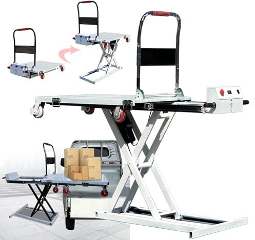 KJHYYPP Carrello elevatore Idraulico, Tavolo elevatore Elettrico a Forbice Singola, elevatore Materiali, Carrello Idraulico a Forbice per la movimentazione dei Materiali