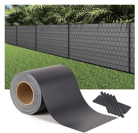 Panneaux en PVC de 19 cm de large pour extérieur, 100 % intimité, lattes de clôture imperméables et coupe-vent pour jardin, terrasse, balcon, clôtures de 19 x 500 cm