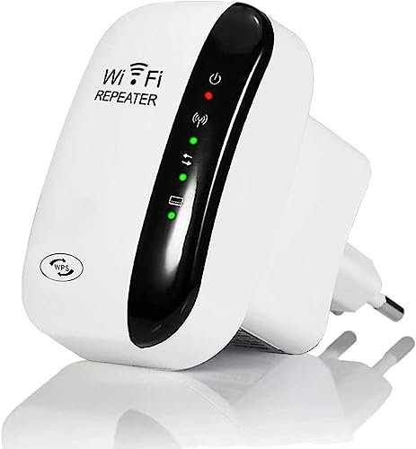 HSYWBC WLAN Repeater 300 Mbit/s 2.4 GHz, WiFi Extender Booster mit Repeater/AP Modus und WPS-Funktion, Internet Verstärker bis zu 3650 sq.ft und 35+ Geräten (Weiss)